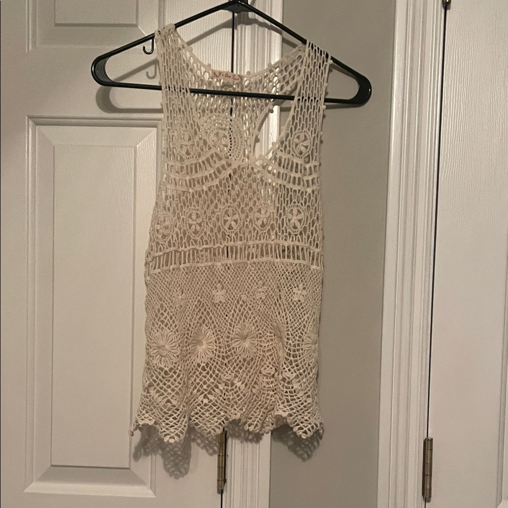 It's Our Time Cream Crochet Swim Coverup